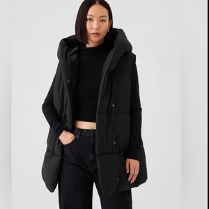 Duvet vest water-resistant shell/Hooded/Tie waist/PrimaLoft® P.U.R.E. Insulation